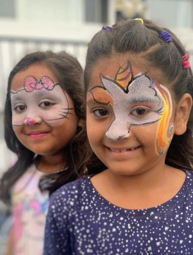 Hello Kitty and unicorn face painting Hello Kitty and unicorn face painting