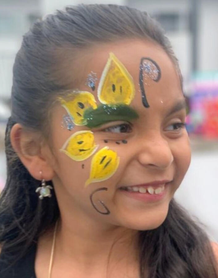Flower face painting